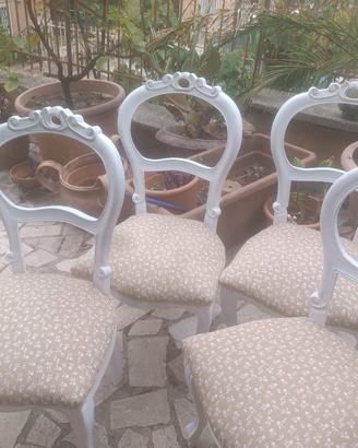 quattro sedie shabby chic 