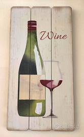 Quadro decorativo in legno a listelli “wine vino"