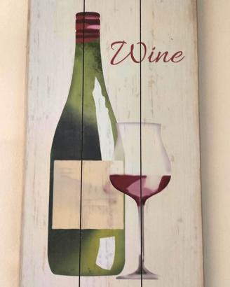 Quadro decorativo in legno a listelli “wine vino"