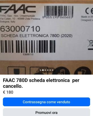 FAAC 780D scheda elettronica  per cancello.