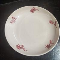 Set di 6 piattini con decori fiori rosa