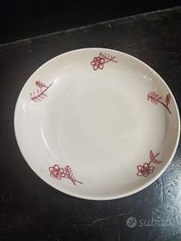 Set di 6 piattini con decori fiori rosa