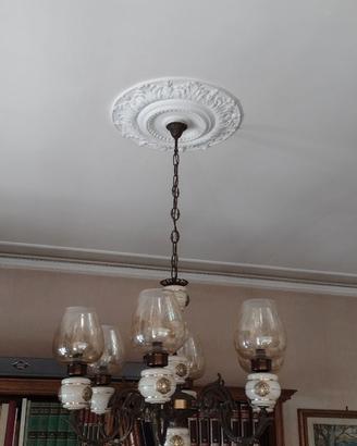 Lampadario classico vintage 6 luci in ceramica