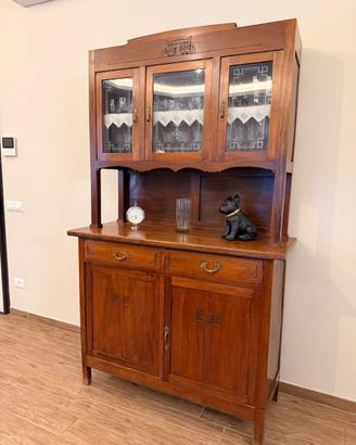 Antica credenza con vetrina stile Liberty – legno