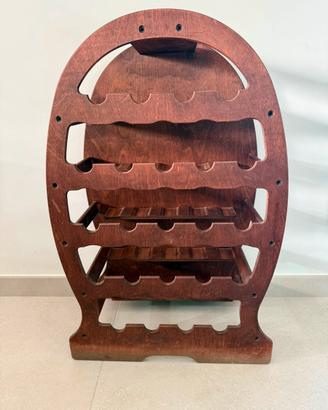 Portabottiglie a forma di botte in legno naturale