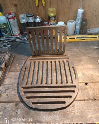 Griglia in ghisa per caminetto, stube a legna