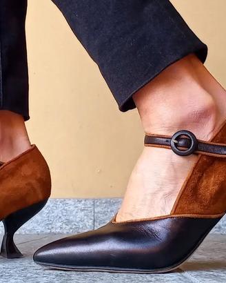 Scarpe donna 36 - camoscio e pelle