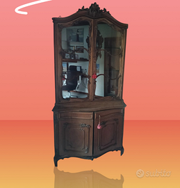 Vetrina angolare legno massello ANCHE BIANCA