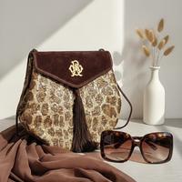 Borsa Blumarine in vera pelle scamosciata e lurex