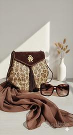 Borsa Blumarine in vera pelle scamosciata e lurex