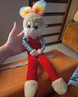 Peluche Vintage Coniglio orecchie arcobaleno salop