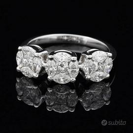 ANELLO PRINCESS TRILOGY ORO 18KT DIAMANTI NATURALI