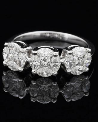 ANELLO PRINCESS TRILOGY ORO 18KT DIAMANTI NATURALI