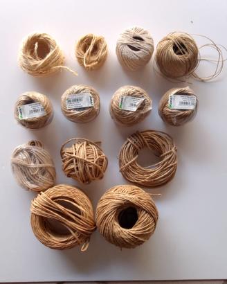 14 rotoli di spago di canapa. rotoli dai 100 ai300