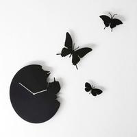 Domeniconi Butterfly orologio da parete nero