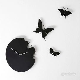 Domeniconi Butterfly orologio da parete nero