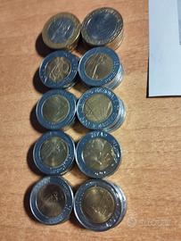 50 monete bimetalliche da 500 e 1000 lire