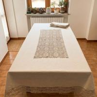 tovaglia ovale in puro Lino vintage Paoletti 