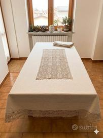 tovaglia ovale in puro Lino vintage Paoletti 