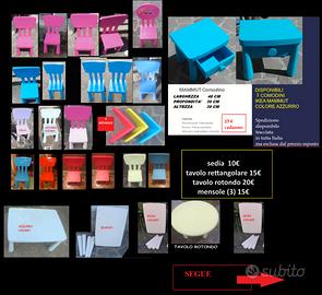 IKEA MAMMUT sedie tavoli sgabello e comodini