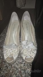 scarpe cerimonia o sposa usate una volta TG.37