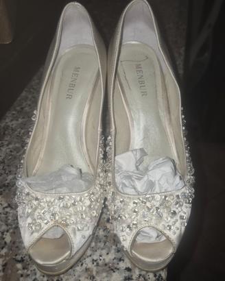 scarpe cerimonia o sposa usate una volta TG.37