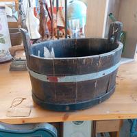 Tino mastella bacinella in legno ovale