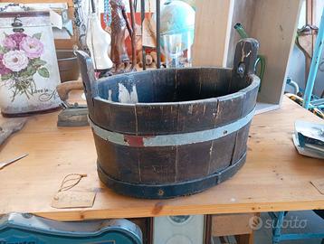 Tino mastella bacinella in legno ovale