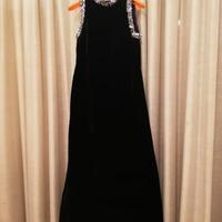 Vestito vintage da sera lungo in velluto nero