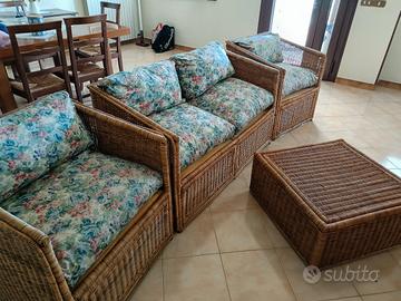 salotto in midollino anni 80/90