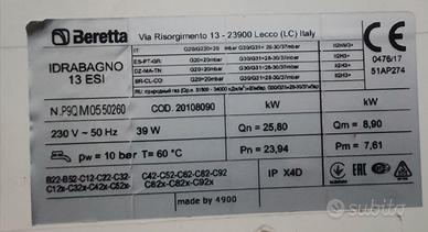 Scheda caldaia beretta idrabagno 13 esi