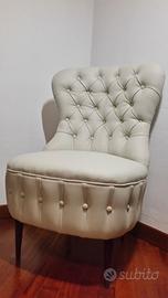Poltrona ecopelle con poggiagambe -