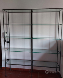 Scaffale ferro battuto e cristallo