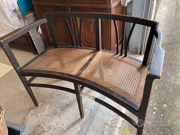 Divanetto fine ‘800 posti paglia di Vienna