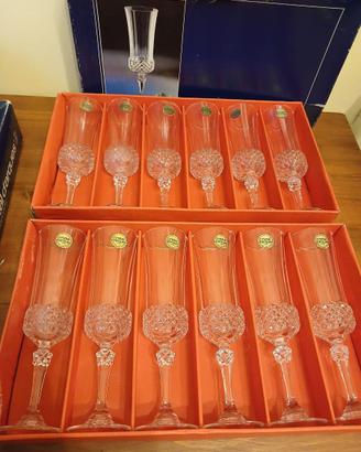 12 calici champagne in cristallo Cristal d'Arques