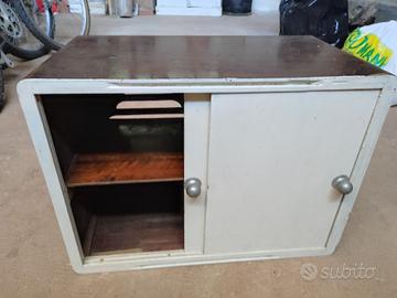 mobile Vintage anni 1940 scaffale radio a valvole