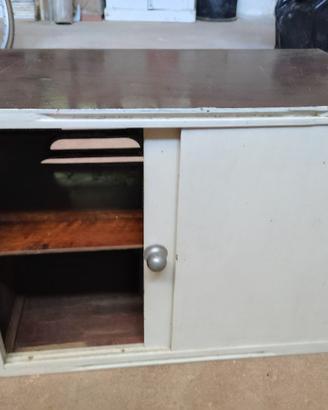 mobile Vintage anni 1940 scaffale radio a valvole