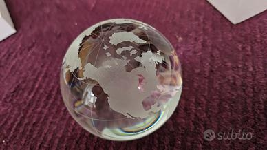 Scultura Mappamondo Planisfero cristallo Ottaviani