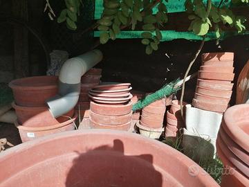 Vasi da giardino in terracotta e plastica
