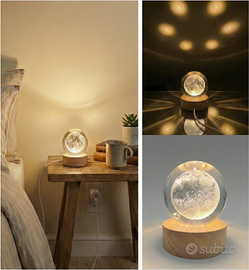 Sfera di cristallo 3D con Luna