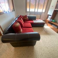 Divano ad L in pelle Marrone scuro circa 280x270