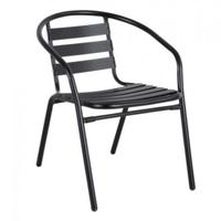 ETNA - sedia impilabile in metallo nero