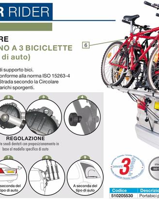 Portabiciclette posteriore Super Rider
