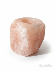 Portacandela in Sale Rosa Naturale Himalaya