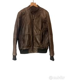 Giubbotto in vera pelle marrone