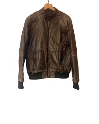 Giubbotto in vera pelle marrone