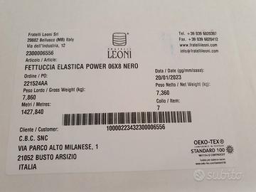 Fettuccia elastica POWER nera 0.6 X 8