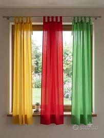 Set di 11 tende a laccetti 150x43 cm nuove giallo,