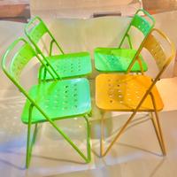 4 sedie in ferro verniciato da esterno ripiegabili