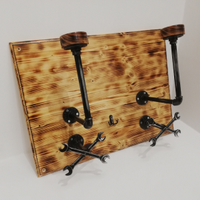 Portacaschi artigianale legno/ferro